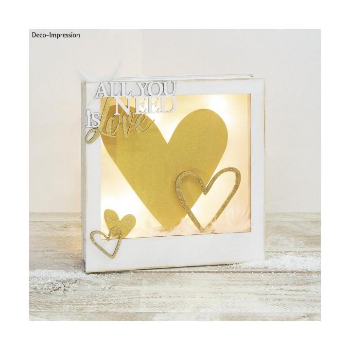 Wooden construction kit 3D motif frame hearts nature