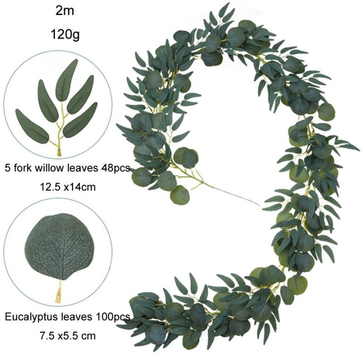 Guirlande d'eucalyptus en plastique 2m