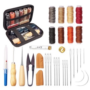32-piece leather goods sewing kit incl. bag