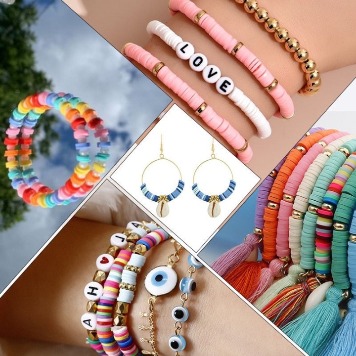 DIY bracelet / necklace craft kit with green letters