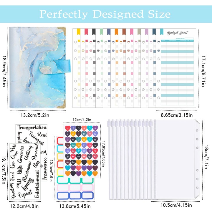 A6 planificateur de budget / carnet de notes turquoise