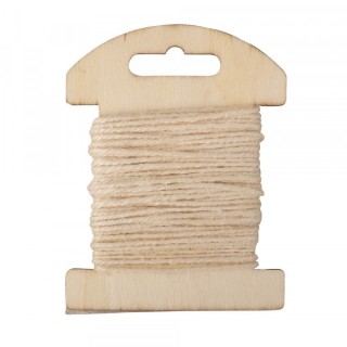 Jute cord 10m on wooden card ø 1.5mm ivory