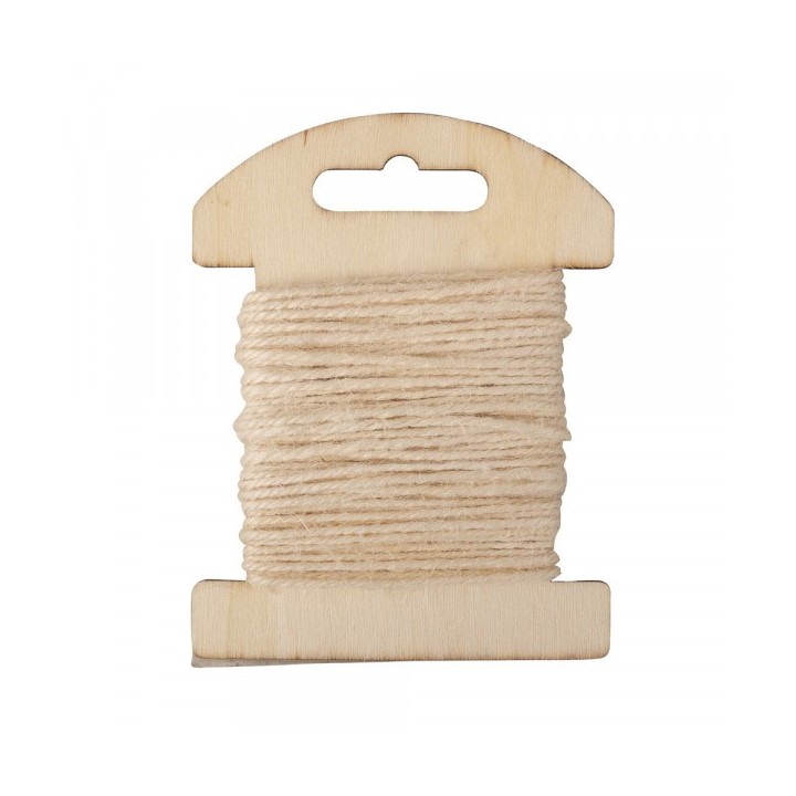 Cordoncino di iuta 10m su cartoncino di legno ø 1,5mm avorio
