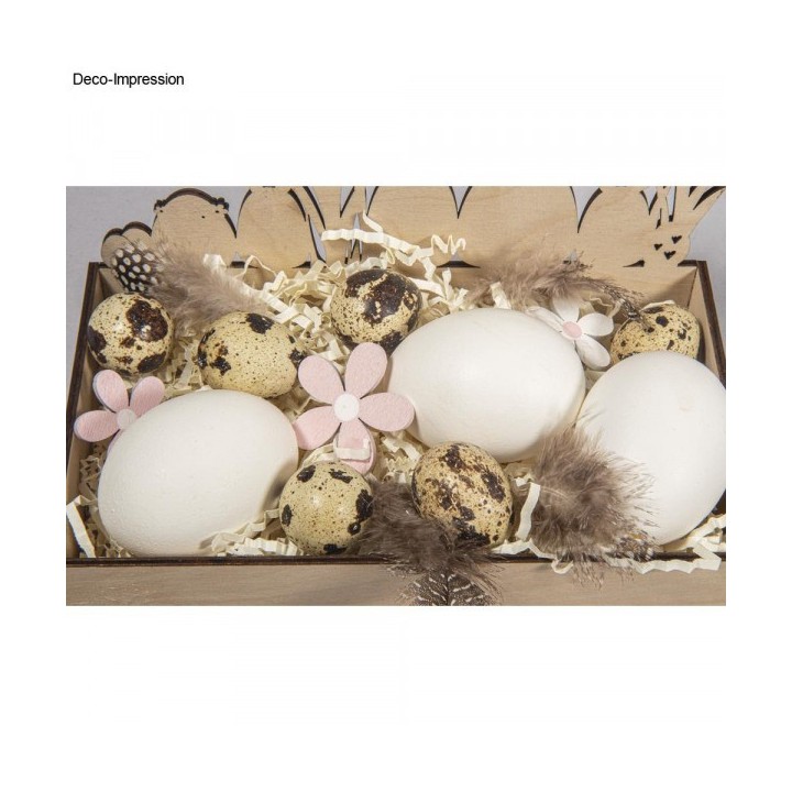 Decorative blown quail eggs 12 pcs.