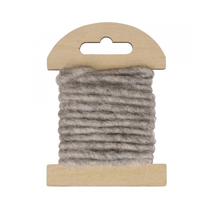 Wool cord with jute core 3.5m ø 5mm Light grey