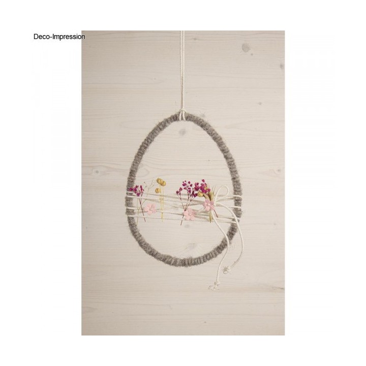 Cordon de laine avec âme de jute 3.5m ø 5mm rose pâle