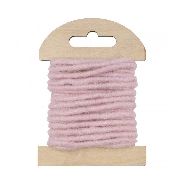 Cordoncino in lana con anima in juta 3,5 m ø 5mm Rosa pallido