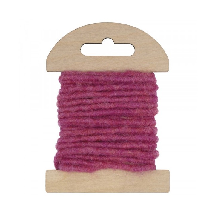 Cordon de laine avec âme de jute 3.5m ø 5mm Fuchsia