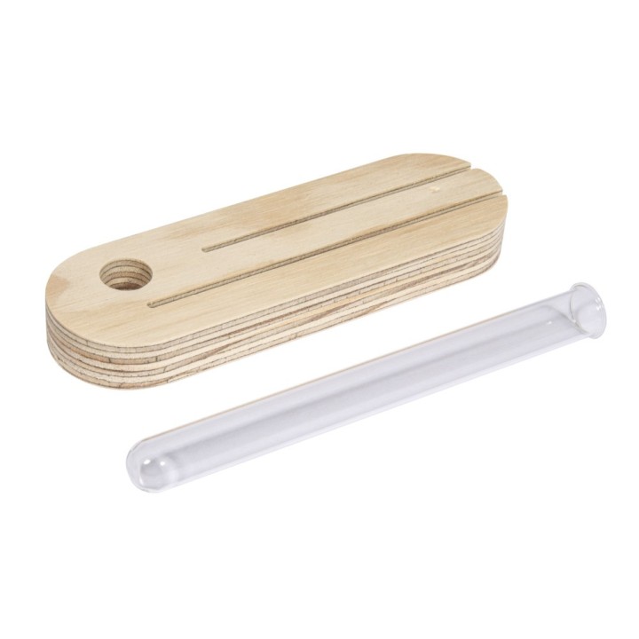 Support en bois pour cartes avec set d'éprouvettes