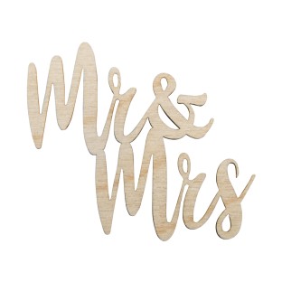Mini font in legno Mr & Mrs 4 pezzi.