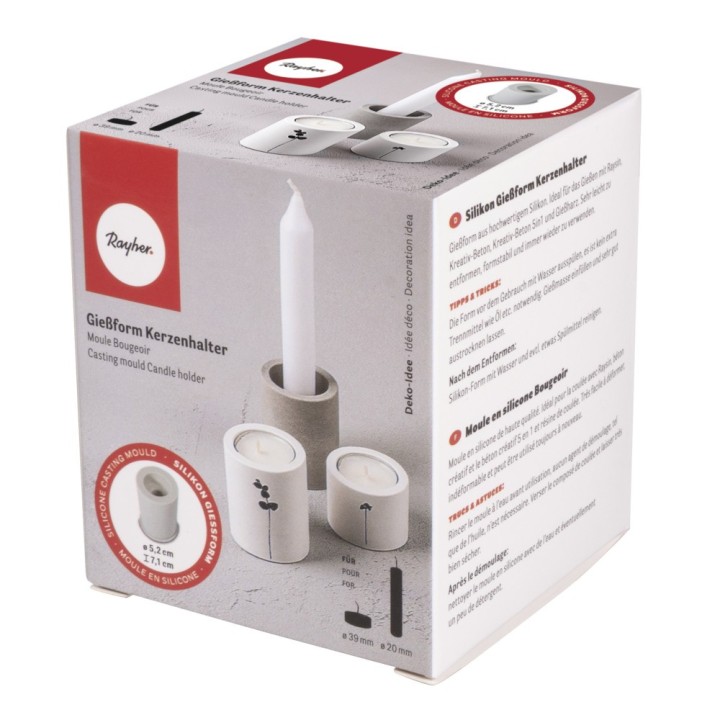 Rayher Silikon Giessform Kerzenhalter