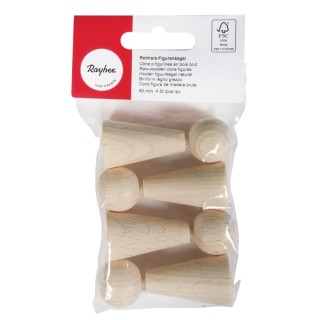 Rayher raw wood figure cone 4 pieces