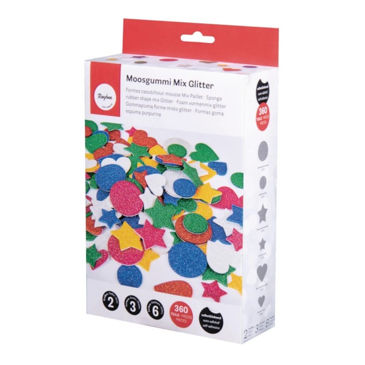 Foam rubber glitter mix coloured