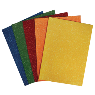 Foam rubber glitter plate 5 pcs. Colourful