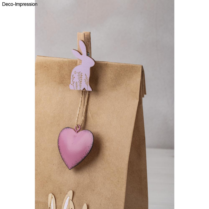 Rayher Pince en bois Lapins 6 pcs. Coloré