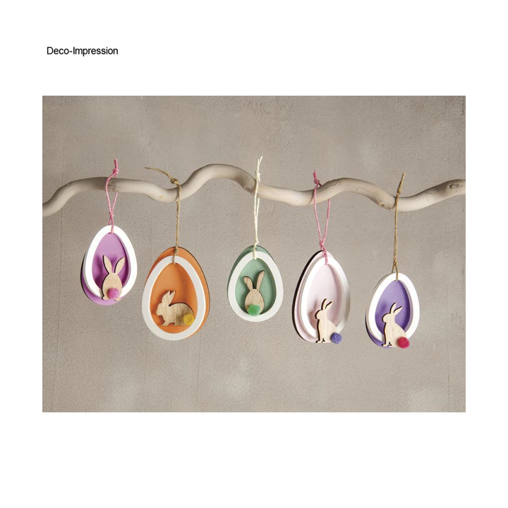 Rayher wooden scatter pieces rabbit 12 pcs. Colourful