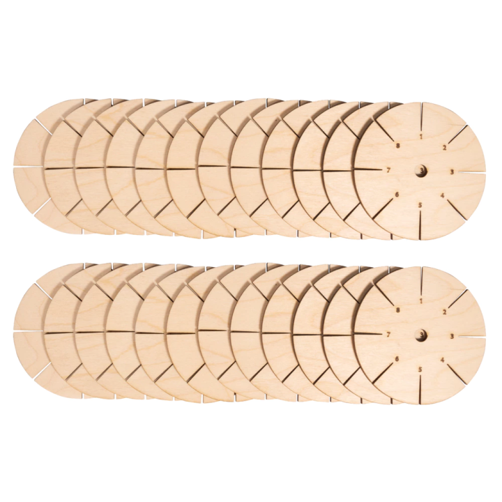 Rayher 24 Disques à tresser en bois FSC Mix Naturel
