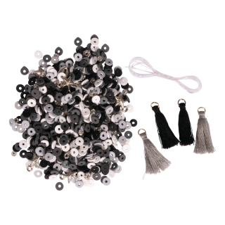 Rayher Heishi Set de perles en argile polymère noir / blanc