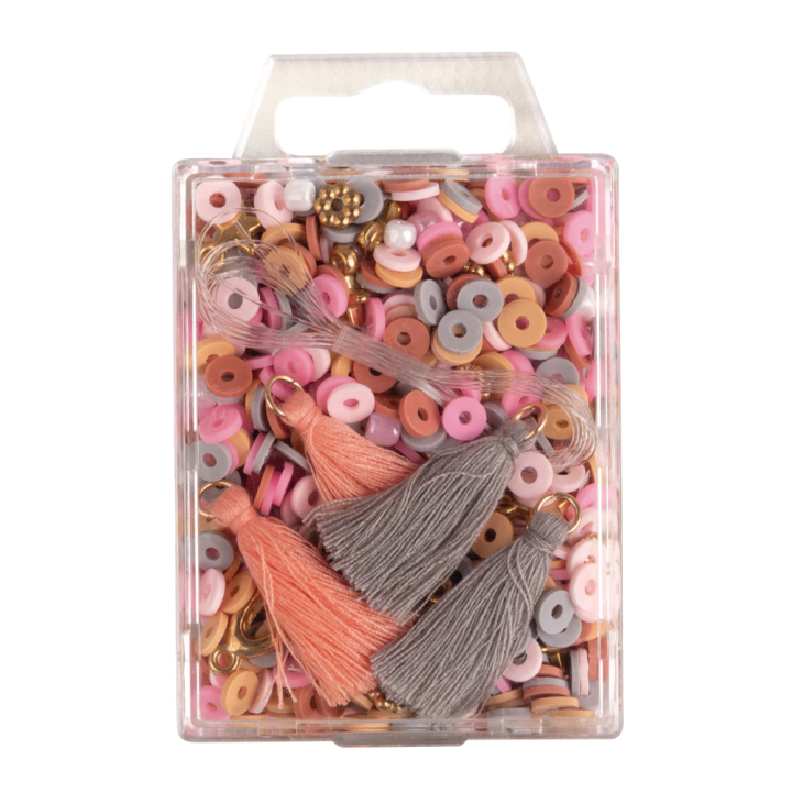 Rayher Heishi bead set polymer clay rose