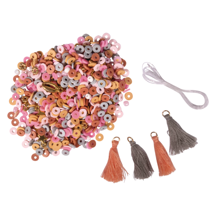 Set di perline Rayher Heishi in argilla polimerica rosa