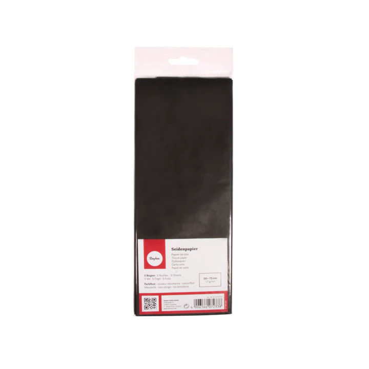 Rayher Seidenpapier Schwarz 5 Bogen