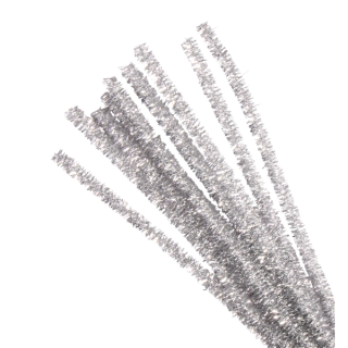 Rayher 10 pcs. Mica chenille wire silver