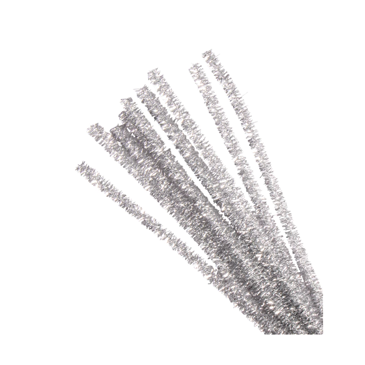 Rayher 10 pezzi. Filo di ciniglia di mica argento