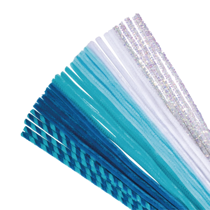 Rayher 30 pcs. Chenille wire real blue mix