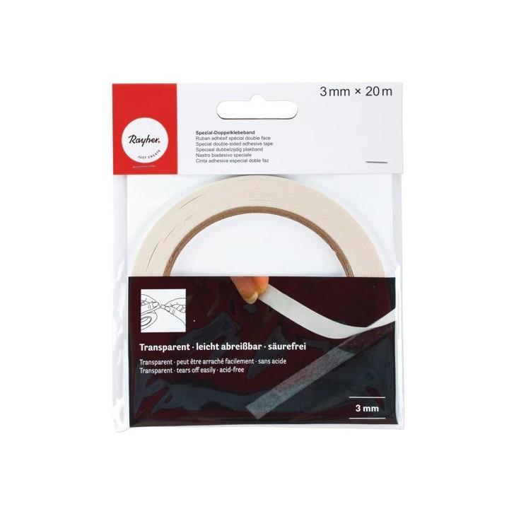 Rayher 3mm special double-sided adhesive tape, highly transparent