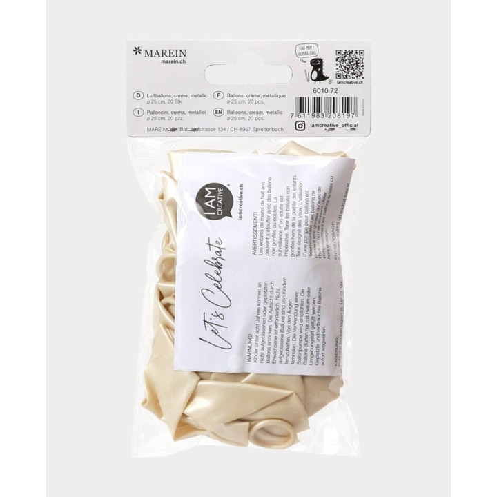 Palloncini 20 pezzi in crema metallizzato