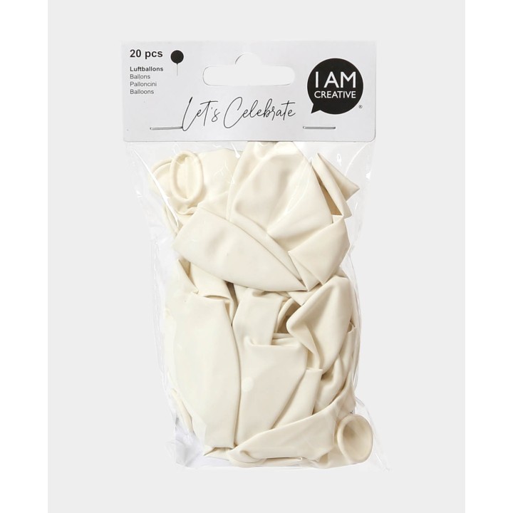 Balloons 20 pieces in white