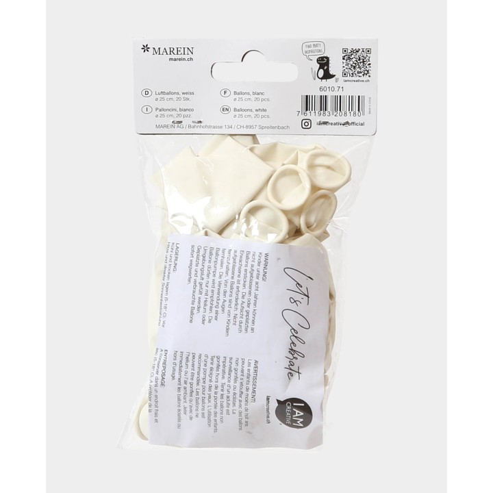 Palloncini 20 pezzi bianchi