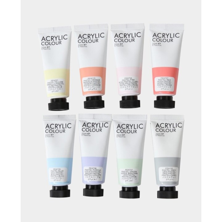 Set di 8 colori acrilici pastello