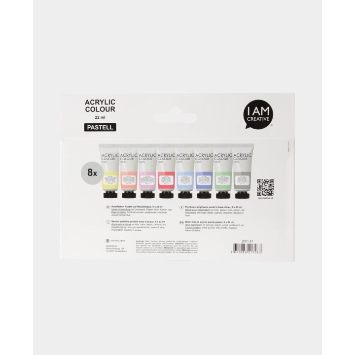 Set di 8 colori acrilici pastello
