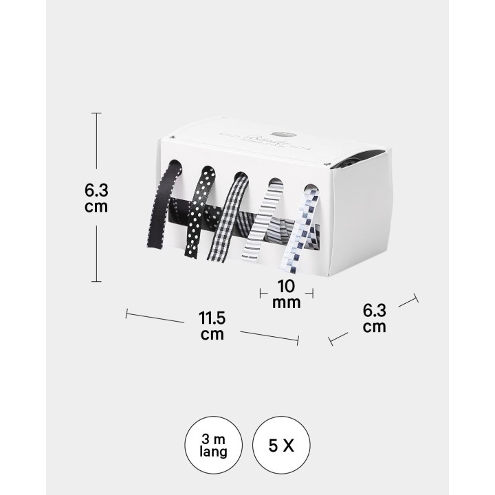 Rubans cadeaux en boîte 5 Couleurs différentes