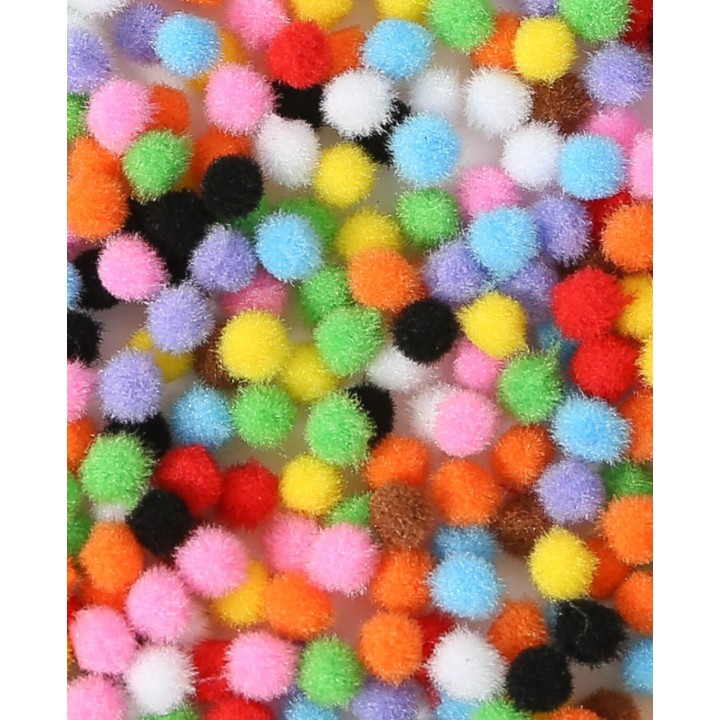 Pompom 7mm assortiti 380 pezzi