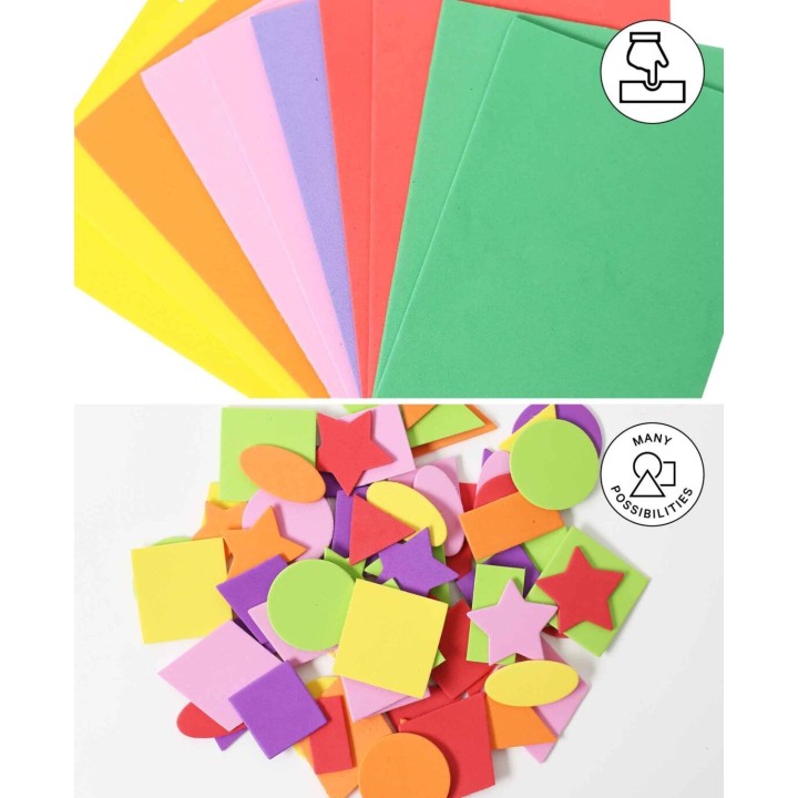 Foam rubber set 10 pieces coloured