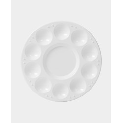 Malpalette aus Kunststoff Rund Weiss