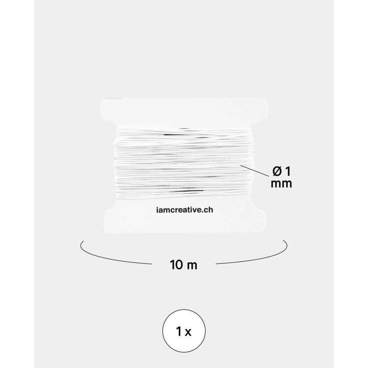 Jewellery ribbon elastic 10m white
