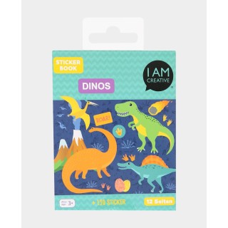 Mini libro di adesivi Dinos con più di 190 adesivi