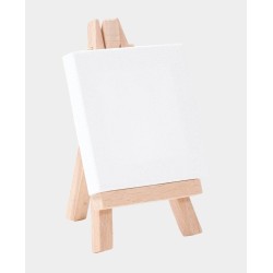 Toile en format mini en bois 3 pcs. Blanc