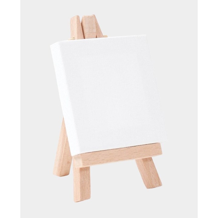 Toile en format mini en bois 3 pcs. Blanc