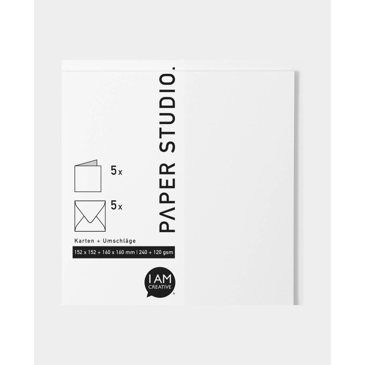 Set di biglietti e buste 5 pezzi. Bianco