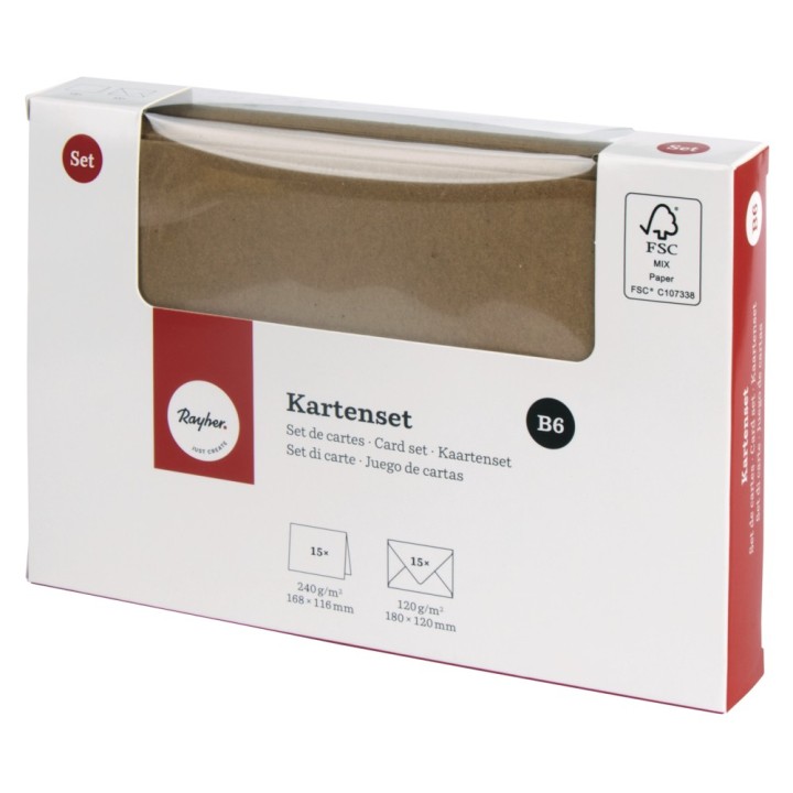 Set di biglietti B6 FSC naturale 30 pezzi