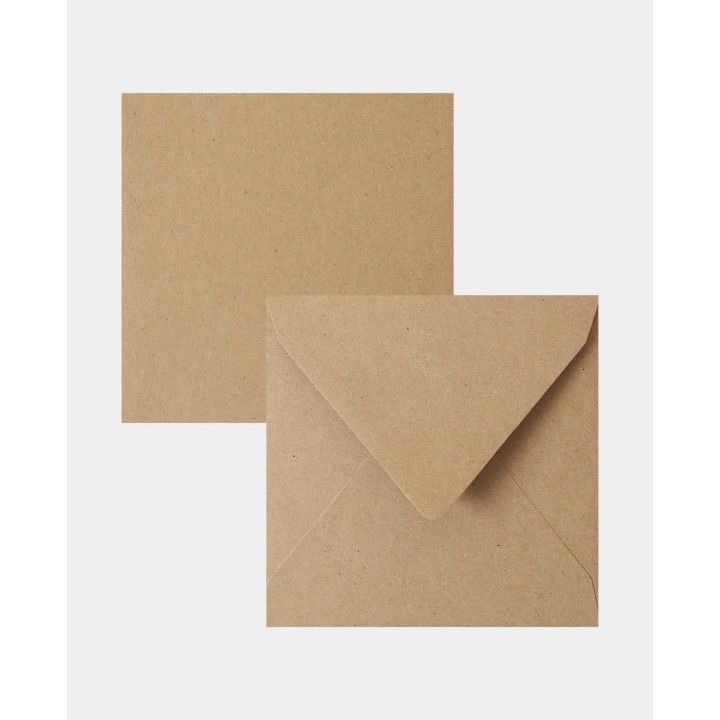 Cartes & enveloppes Set 5 pcs. Marron