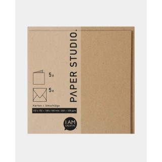 Cards & envelopes set 5 pcs. Brown