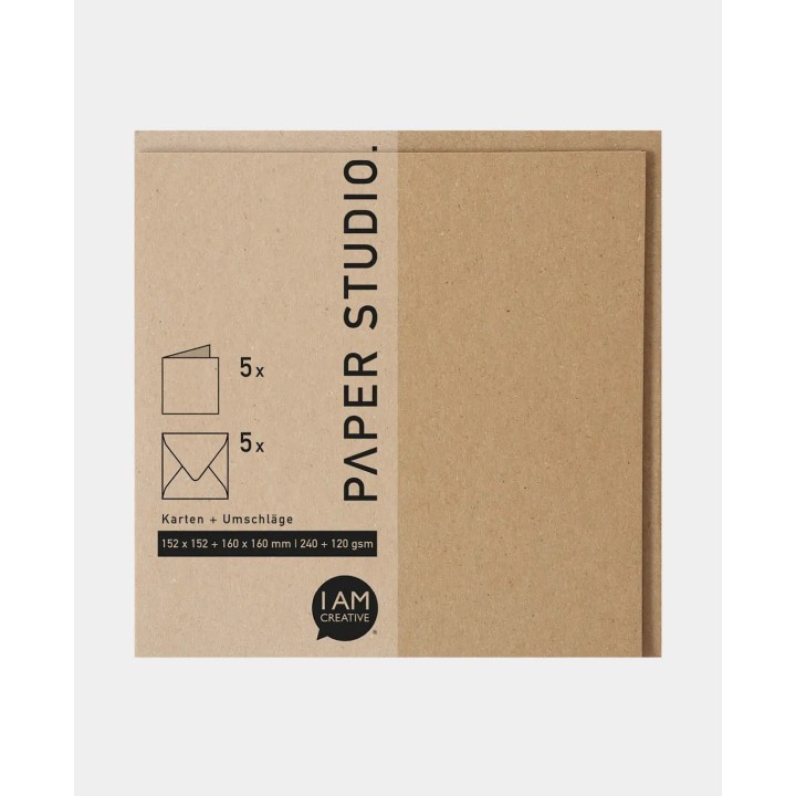 Cartes & enveloppes Set 5 pcs. Marron