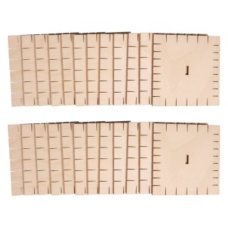 Dischi in legno di vimini quadrati 24 pezzi.