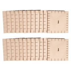 Disques à tresser en bois carrés 24 pcs.