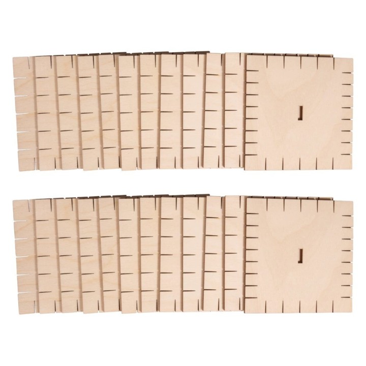 Holz Flechtscheiben quadratisch 24 Stk.